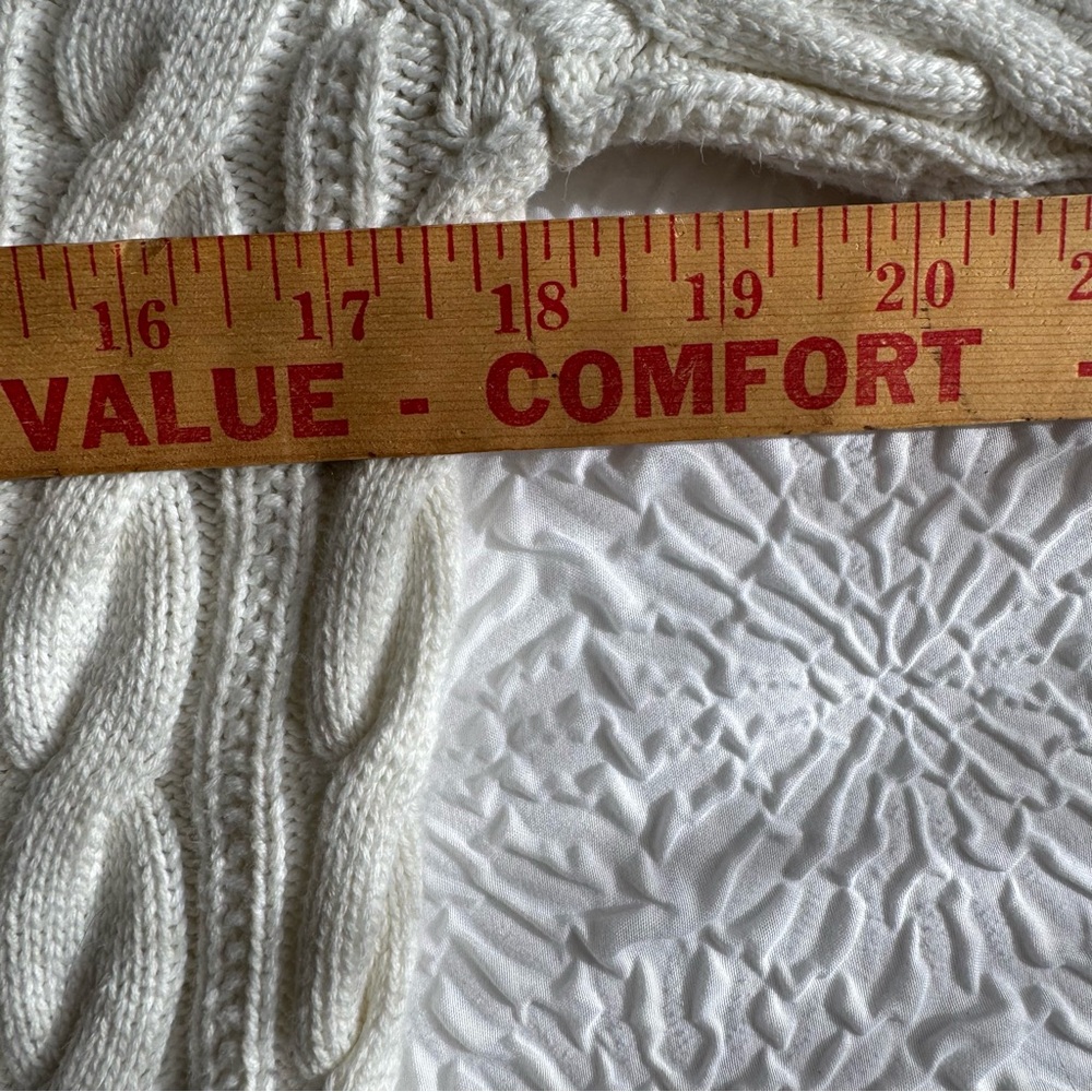 Lands’ End Drifter White Cable Knit Sweater Youth L (14–16) - Picture 12 of 16